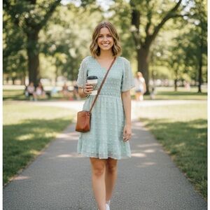 Elegant Mint Green Mini Dress